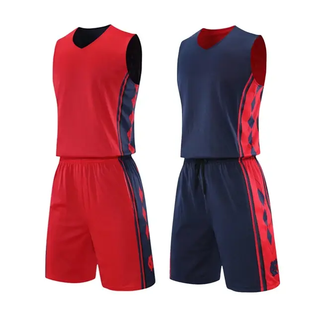 Camisa de Basquete Dupla Face com Shorts Personalizados - Uniforme Masculino Inverso para Treinamento Esportivo