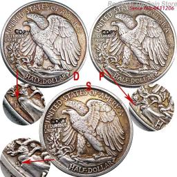 Replica Conjunto Completo de Moedas EUA, Half Dollar, Walking Coins, Liberdade, 1920-1950 Coleção, 63PCs - Image 3
