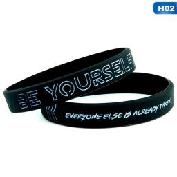 Inspirational Pulseira De Silicone, Motivacional Pulseira De Silicone, Be Yourself, Mudar O Mundo Criar Sonho, Be Yourself, 1Pc - Image 6