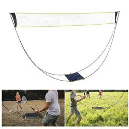 Rede portátil do badminton com suporte leva o saco, rede de badminton do tênis do voleibol de dobramento-configuração fácil para exterior/interno - Image 1