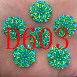 10 pçs 18mm ab resina flor strass flatback decoração de casamento 2 buraco botões d60 - Image 4