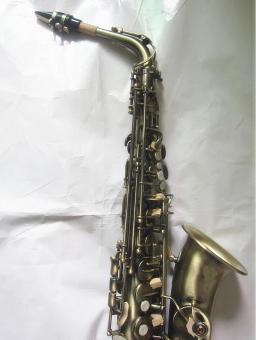 Saxofone mi-flat com acabamento antigo de alta qualidade, instrumento de sopro, saxofone, sax, concha, padrão de escultura em chave, efeito de sopro, com caso, outros - Image 3