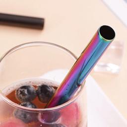 Conjunto de canudos reutilizáveis, aço inoxidável, milkshake, canudos, com escova, para chá, milkshake, colher, bolha, 304, 1 peça - Image 5