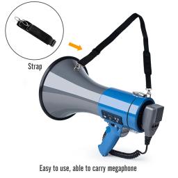 Orador handheld exterior do megafone de 50w com volume alto dos oradores do guia turístico do chifre do tweeter do altifalante gravável - Image 4