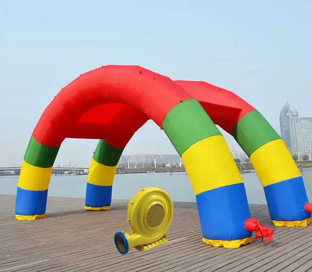 Decoração Festiva: Arco-Íris Inflável de 26ft x 13ft com Ventilador 370W para Anúncios e Festas de Aniversário em Dobro