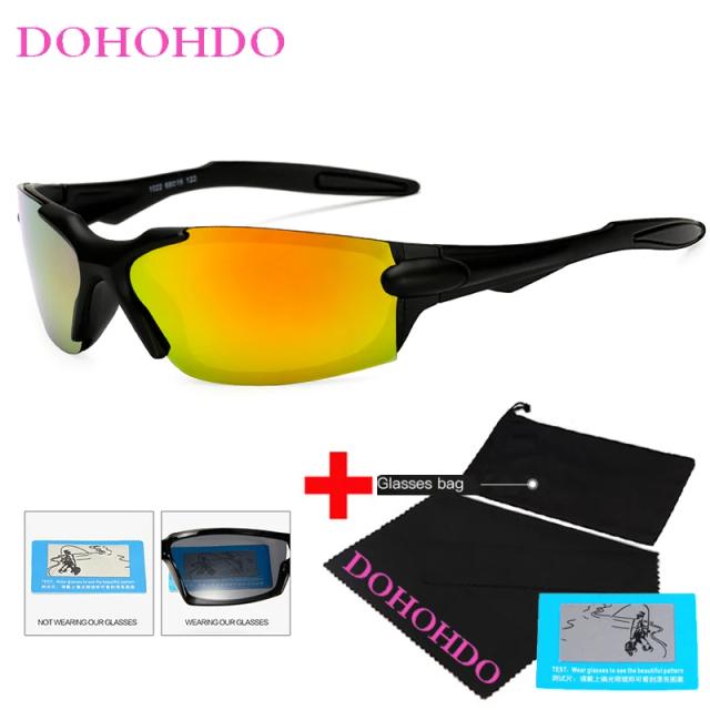 Óculos de Sol Polarizados DOHOHDO com Bolsa - Espelho à Prova de Vento e Proteção UV400 para Homens e Mulheres