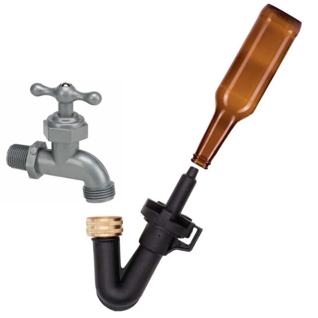 Equipamento de Limpeza Multifuncional: Lavador com Jato de Vinho e Cerveja Caseira para Enxágue com Torneira da Cozinha e Adaptador para Fabricação de Bebidas Artesanais