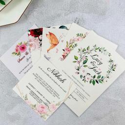 Convites personalizados do casamento, RSVP cartão, doce XV Quinceanera aniversário convida, 5.7x5.7 Polegada, 50 PCs - Image 1