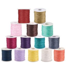 Fio de algodão encerado para fazer jóias, cordão preto para colar e pulseira, acessórios trançados DIY, 1mm, 100 jardas por rolo - Image 1