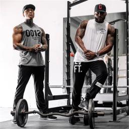 Tops masculinos de musculação, treino de ginástica, algodão fitness, camisa sem mangas, roupas de corrida, longarina, singlete, colete casual masculino, verão - Image 2