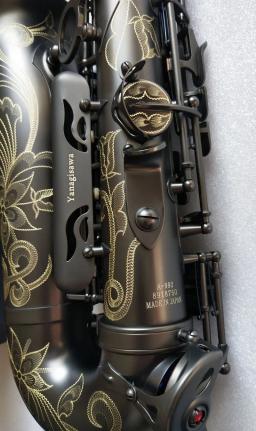 Saxofone alto dourado níquel preto, saxofone preto ebtuning com instrumento musical de alto saxofone com bocal. Palheta. Pescoço. Capa para celular - Image 4