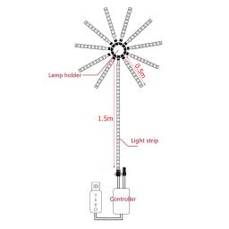 Fogos de artifício led luz de tira rgb controle de som sinfonia firework luz casamento natal música controle completo kit sonho meteoro lâmpada - Image 6