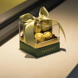 Caixa de presente em acrílico transparente com fita, caixas de chocolate para doces, presentes e embalagens de presente, caixa de embrulho de presente - Image 1