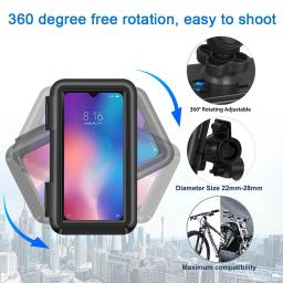 Suporte do telefone da bicicleta à prova dwaterproof água tela sensível ao toque universal motocicleta guiador montar saco caso scooter celular suporte - Image 2