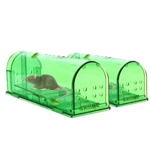 Armadilha Transparente Reutilizável para Captura de Camundongos - Gaiola para Pequenos Animais, Conjunto com 2 Peças