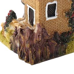 Bonito mini casa de resina em miniatura casa fada jardim paisagem casa decoração do jardim artesanato resina 4 estilos cor correu - Image 6