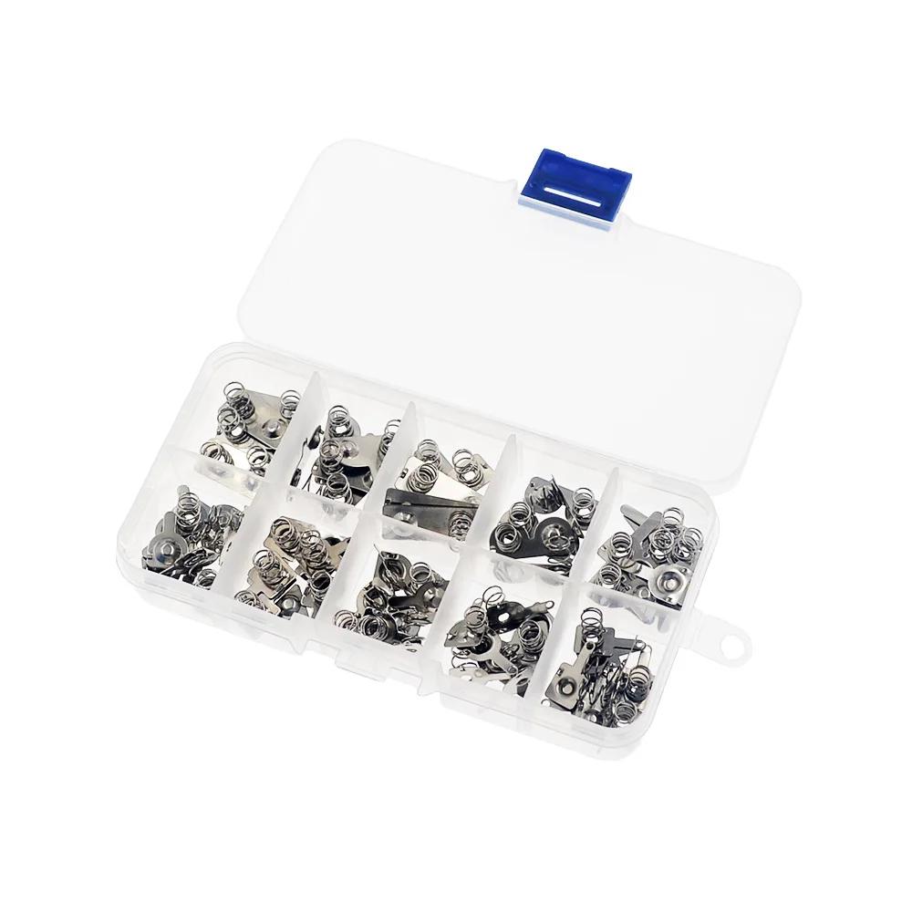 Substituição Metal Baterias, Contato Placa, Prata para AA e AAA Baterias, 10 Tipos - Image 1