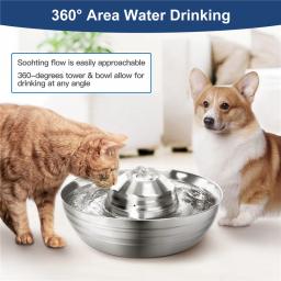 Bebedouro automático de aço inoxidável, Alimentador de bebidas antiderrapante, Tigela para Pet, Cat, Dispenser Bowl, Produtos, Novo - Image 6
