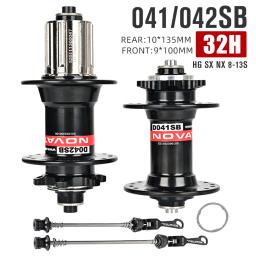 Novatec cubos de bicicleta d041sb d042sb aço freehub mtb hub de freio a disco cassete hub 28/32/36 furos hg sx 8-12 velocidades - Image 1