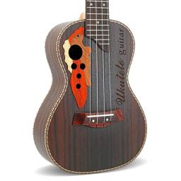 Rosewood ukulele 23 Polegada hawaiian mini guitarra 4 cordas ukelele uva som buraco instrumento de música elétrica ukulele com captador - Image 1