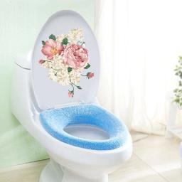 Adesivo de parede floral em pvc, adesivo de flores e vinhas para parede de geladeira, banheiro, geladeira, decoração de armário, decalques de parede faça você mesmo, presente de arte - Image 4