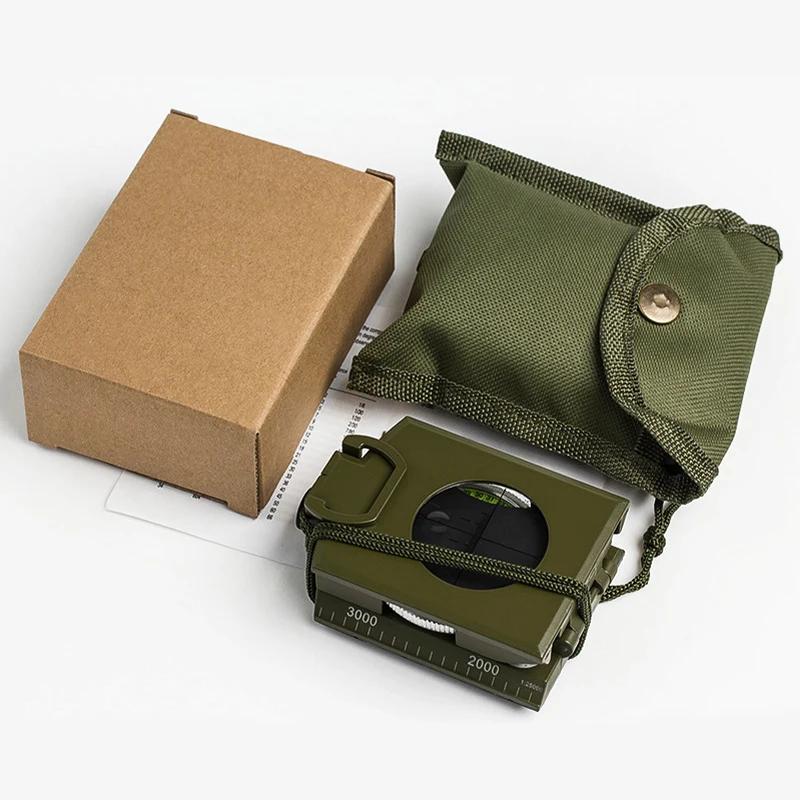 Outdoor Survival Gear Bússola verde, Bússola geológica, Camping, Caminhada, Equipamento de navegação, Gadgets - Image 1