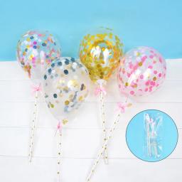 Balão lanteado transparente, confete para festa de aniversário, decoração de bolo, balão, látex, cupcake, padrão, lantejoulas, 1 conjunto - Image 5