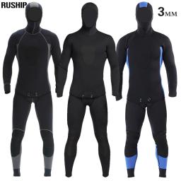 Roupa de mergulho masculina 3mm, traje de banho de neoprene preto para mergulho submarina, snorkel, conjunto de roupa de mergulho - Image 1