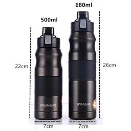 500ml/680ml esporte de aço inoxidável duplo balão de vácuo portátil de escalada ao ar livre garrafa térmica copo de isolamento de chá de café - Image 6