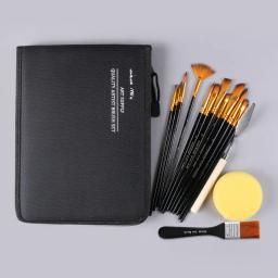 Conjunto de pincéis de aquarela de nylon, 17 peças, materiais de arte para pintura, com paleta de óleo e pincel de embalagem - Image 1