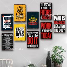 Placa de metal fitness para decoração de parede, placa de metal para clube esportivo vintage, decoração de parede, pôster de estanho, fitness - Image 2