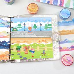 5m nuvens coloridas bronzeamento washi fitas deco mão conta álbum diário scrapbooking diy fita adesiva kawaii coreano papelaria - Image 6