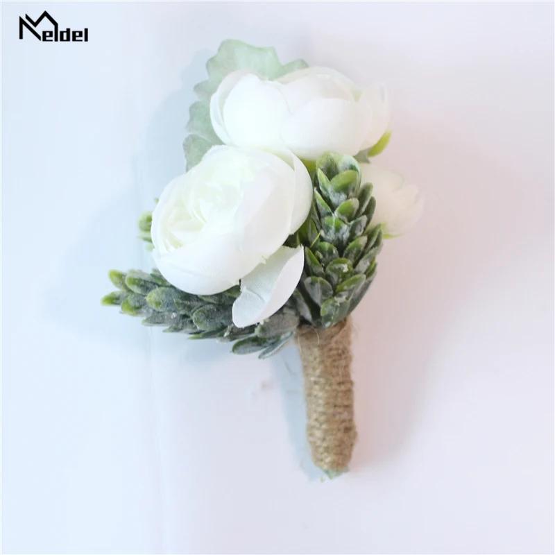 Meldel rosa bud bracelete de pulso, corsage, mão, flor, homem, bufante de seda artificial, chá, damas de honra, broche de baile de casamento - Image 1