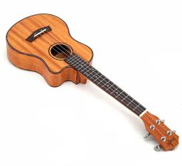 Acústico e elétrico Travel Guitar, guitarra de madeira mogno, Tenor, 23 ", 26", 4 cordas, Ukelele Tenor - Image 5