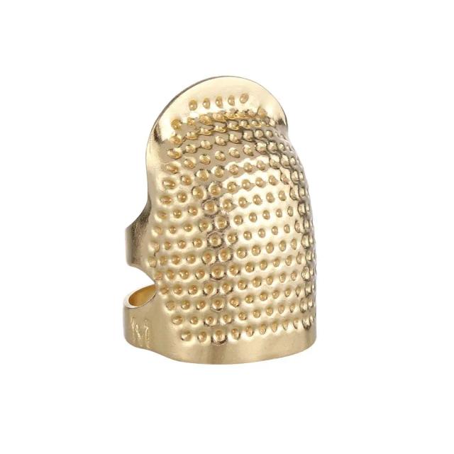 Protetor de Dedo Vintage em Ouro, Agulha de Metal, Dedal Antigo para Costura Manual, Ferramentas de Artesanato DIY, Acessórios de Costura - 1 Unidade