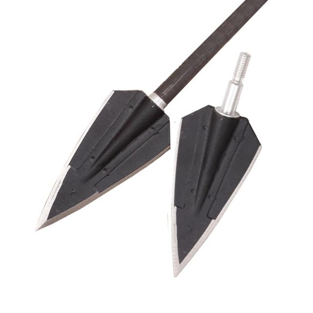 Pontas largas de tiro com arco 160 grão linha universal 2 pontos de ponta de lâmina fixa alvo para acessórios de caça ao ar livre