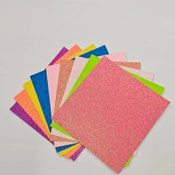 Cartolina infantil em cores mágicas com glitter, papel para artesanato diy com glitter 15 peças - Image 1