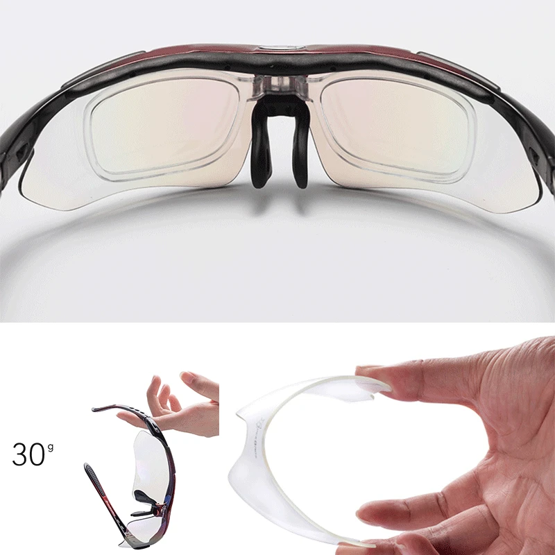 Óculos polarizados ROCKBROS Óculos de sol para ciclismo Esportes ao ar livre Óculos de sol para bicicleta MTB Estrada 5 lentes Acessório para óculos de bicicleta - Image 3