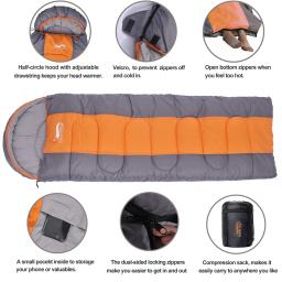 Deserto & raposa grande saco de dormir para adultos 1pc inverno tipo envelope quente sacos de dormir cobertor para acampamento caminhadas turismo 220x85cm - Image 3