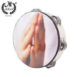 M mbat 8 Polegada pandeiro pomba da paz orações mão portátil tambor com jingle sinos brinquedos instrumento de percussão música presente - Image 1