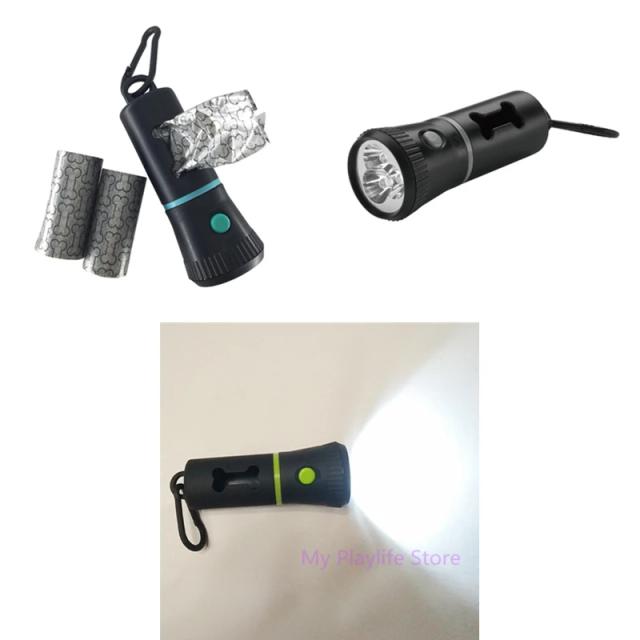 Dispensador de Sacos para Cocô com Lanterna LED e Bolsa Transportadora para Filhotes de Cachorro