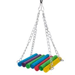 Pássaro brinquedos conjunto balanço mastigando brinquedos de treinamento pequeno papagaio pendurado rede papagaio gaiola sino poleiro brinquedos com escada suprimentos para animais de estimação 1pc - Image 2