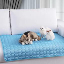 Esteira de resfriamento para cães e gatos Almofada de verão lavável Colchão de gel de gelo Cobertor de almofada para cachorros - Image 4