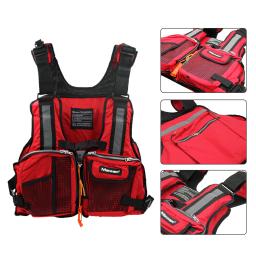Colete salva-vidas do caiaque da pá unversal para a sobrevivência adulta terno esportes aquáticos roupa de segurança com listra reflexiva multi-bolso - Image 5