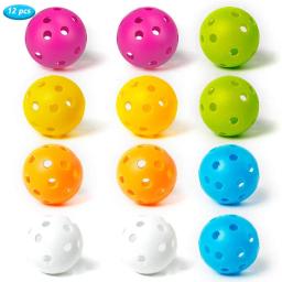 12PcsPractice Bolas De Golfe Oco Plástico Bolas De Treinamento De Golfe Colorido Airflow Bolas De Golfe Swing Prática Driving Range PE Toy Ball - Image 1