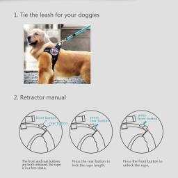 Dupla corda trela para 2 cães, tração corda cinto, retrátil com luz, Pet fornecimentos, rotação andando - Image 4