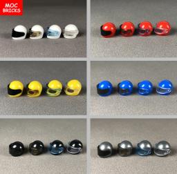 4 pçs/lote MOC Tijolos 30006 30124 88415 2446 2447 Capacete Da Motocicleta Viseira Figura de Ação usar blocos de construção brinquedo crianças presente - Image 1