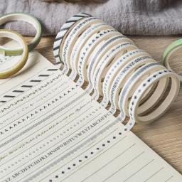 Conjunto de fita decorativa washi para scrapbooking, vintage, geométrico, bonito, para álbum, planejador, diário, conjunto de 10 peças - Image 4