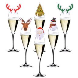 10 peças decorações de vidro de vinho do natal, copos, cartões, marcadores de goblet de natal, decoração de mesa para materiais de festa de natal - Image 4