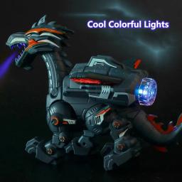 Electric Spray Dragon Dinosaur para crianças, Dino, Atomize Fire, Walking, Shearing Head, Cool Light, Educational Puzzle Toys - Image 5